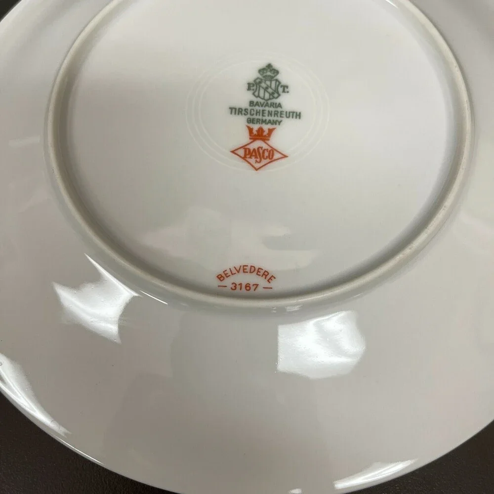 Bavaria Tirschenreuth Belvedere 3167 Pasco Germany Salad Plates Saucers Lot of 4